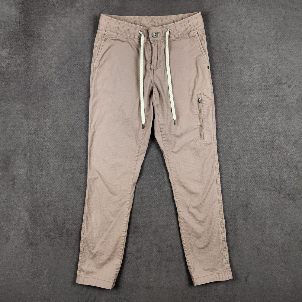 Vuori Ripstop Pant Womens XS Mauve Tapered Elastic Waist Organic Cotton Stretch